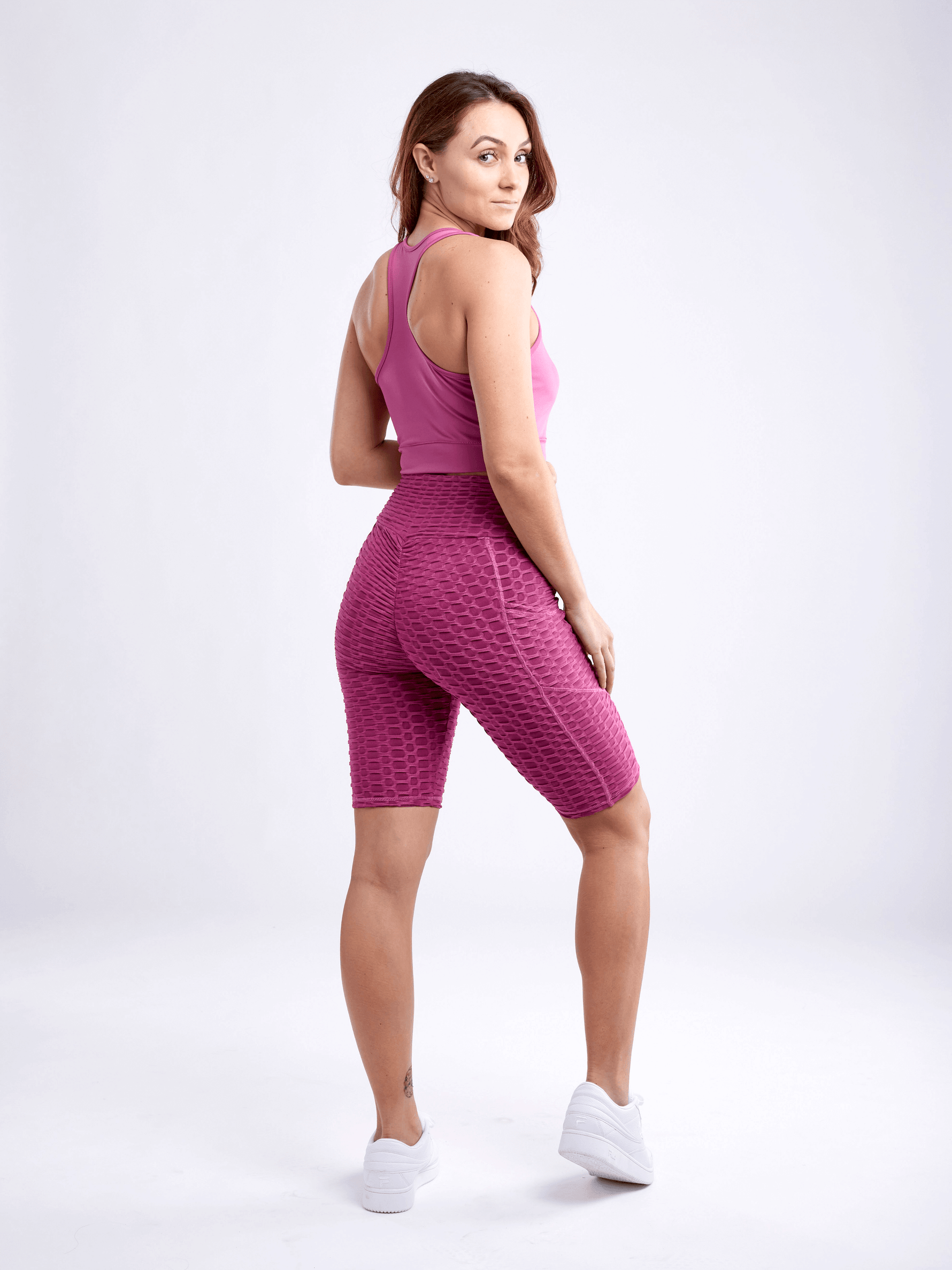 JupiterGear High-Waisted Scrunch Yoga Shorts with Hip Pockets