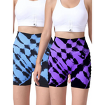 2 Pack Tie Dye High Waist Seamless Yoga Shorts