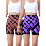 2 Pack Tie Dye High Waist Seamless Yoga Shorts