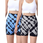 2 Pack Tie Dye High Waist Seamless Yoga Shorts