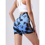 2 Pack Tie Dye High Waist Seamless Yoga Shorts