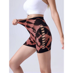 2 Pack Tie Dye High Waist Seamless Yoga Shorts