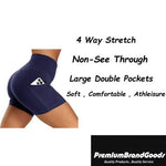 4-Pack: High Waist Soft Yoga Shorts for Women with 2 Side Pockets