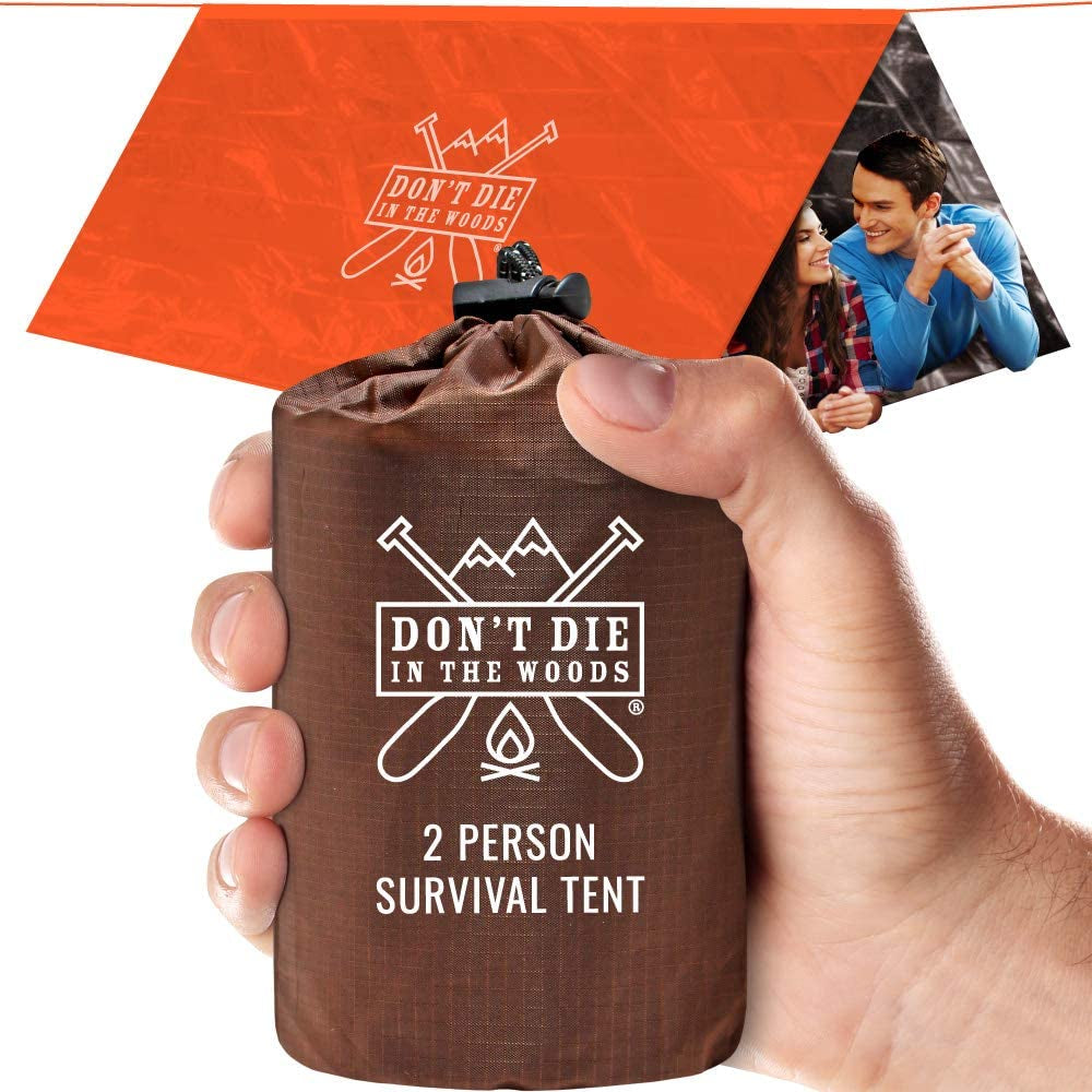 - Survival Tent - Made with Extra-Thick Space Blanket Thermal Mylar - Emergency Shelter Tube Tent - One of the 10 Essentials for Hiking, Camping, First Aid Kits