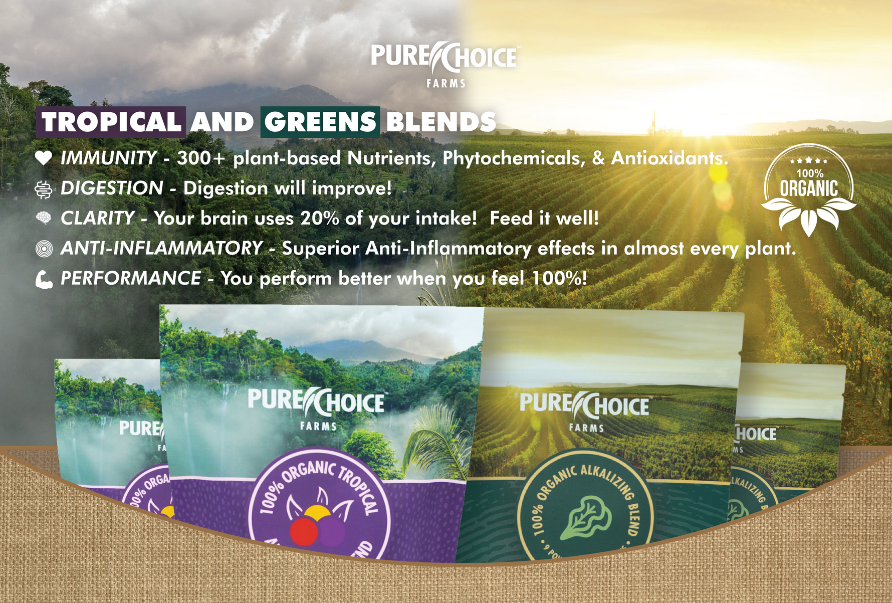Sweet Greens & Organic Tropics