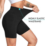 Knee Length High Waist Yoga Shorts for Women