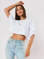 New Sport T-Shirt: Loose Cotton Crop Top for Dance & Gym
