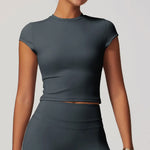 JUREN FlexFit Short Sleeve Yoga Top for Women