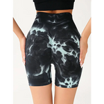 High Waist Tummy Control Tie-Dye Yoga Shorts