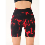 High Waist Tummy Control Tie-Dye Yoga Shorts