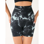High Waist Tummy Control Tie-Dye Yoga Shorts