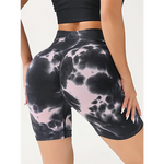 High Waist Tummy Control Tie-Dye Yoga Shorts