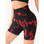 High Waist Tummy Control Tie-Dye Yoga Shorts
