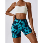 High Waist Tummy Control Tie-Dye Yoga Shorts