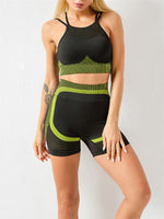 Women's Quick-Dry Seamless Backless Camisole & Shorts Yoga Set