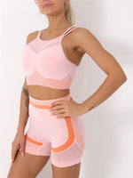 Women's Quick-Dry Seamless Backless Camisole & Shorts Yoga Set