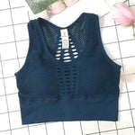 New Trendy Women's T-shirts Workout Sports Bra Yoga Vest Backless Solid Quick Dry Running Gym Sport bra Yoga Shirts