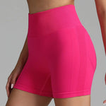Pink High Waist Seamless Yoga Shorts Women