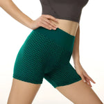 Solid Color Honeycomb Design Yoga Shorts